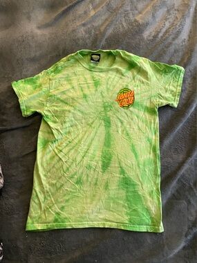 Santa Cruz Skateboards Lime Green TMNT Tie-Dye Short Sleeve Tee